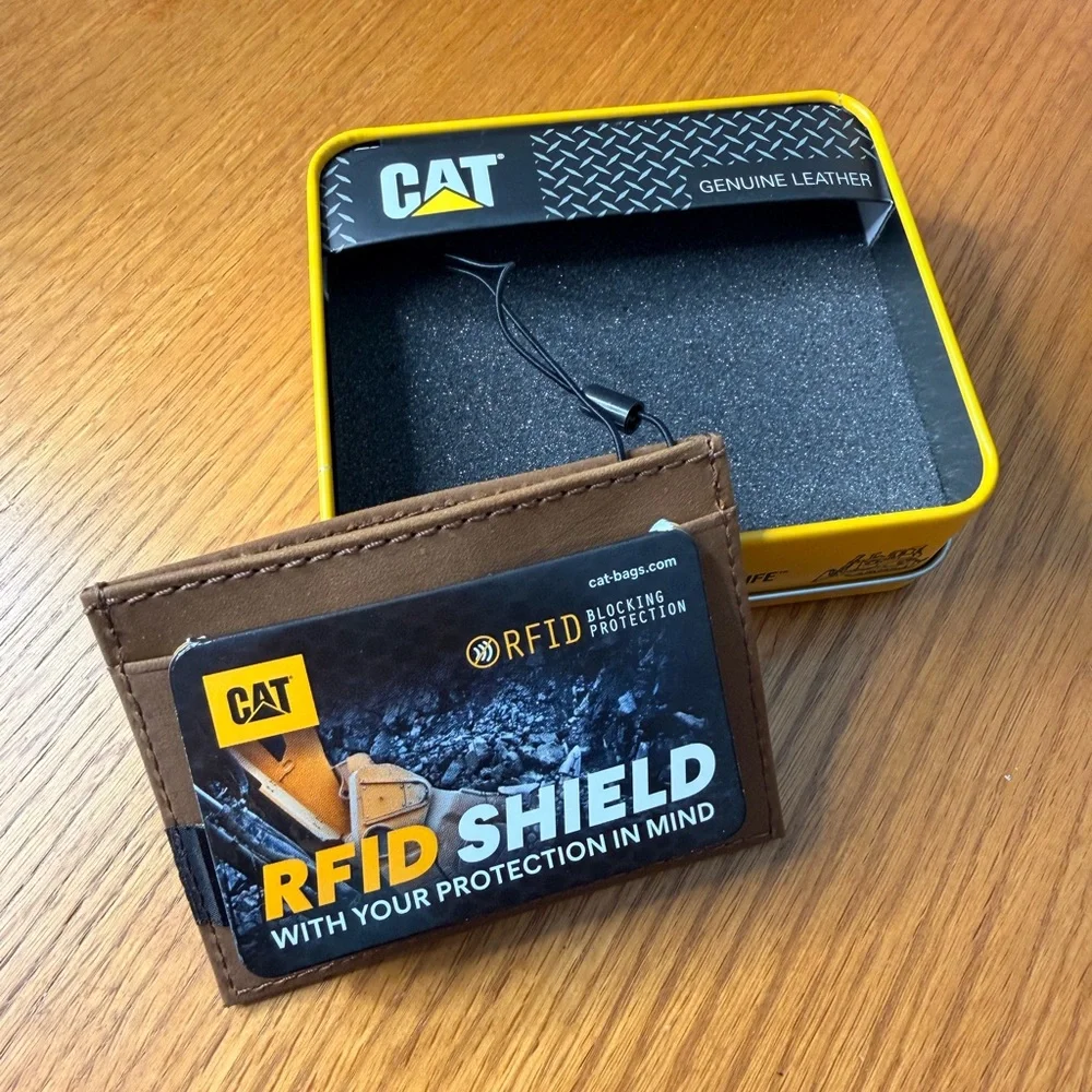 Caterpillar Brown RFID Shield Money Clip